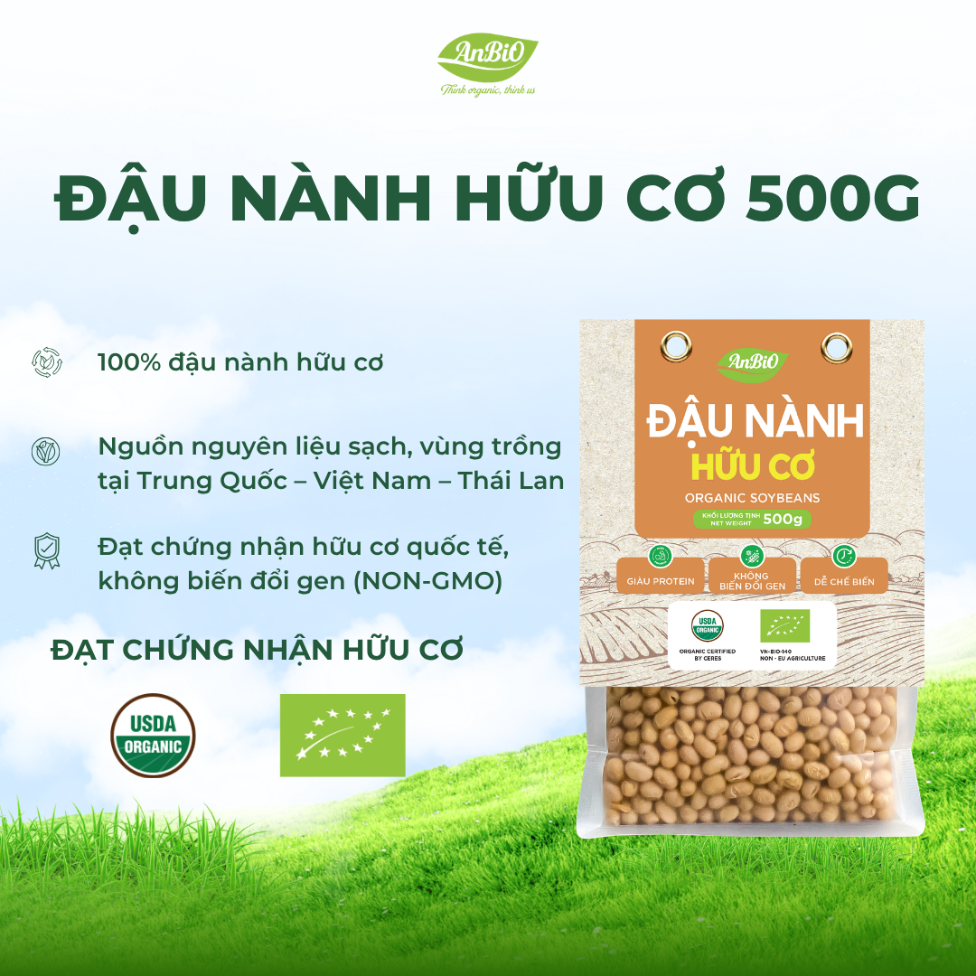 Đậu nành hữu cơ Anbio 500g