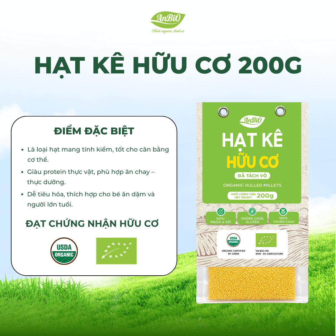 Hạt kê hữu cơ Anbio 200g