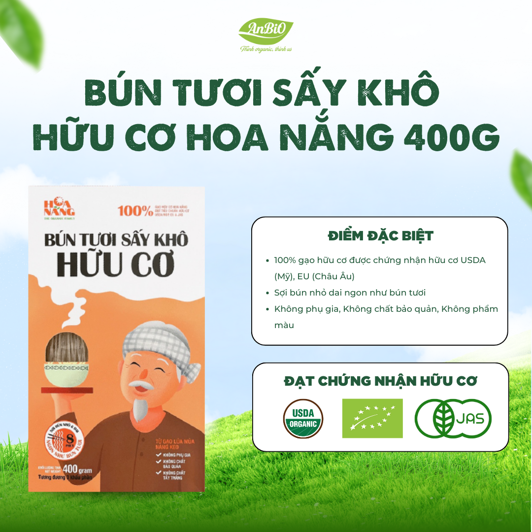 Bún tươi sấy khô Hoa Nắng hữu cơ