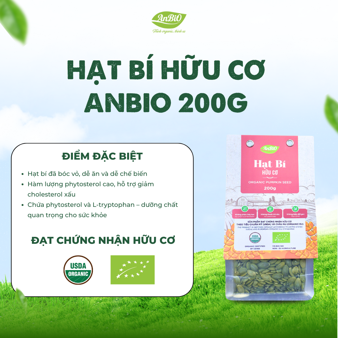 Hạt bí hữu cơ Anbio 200g