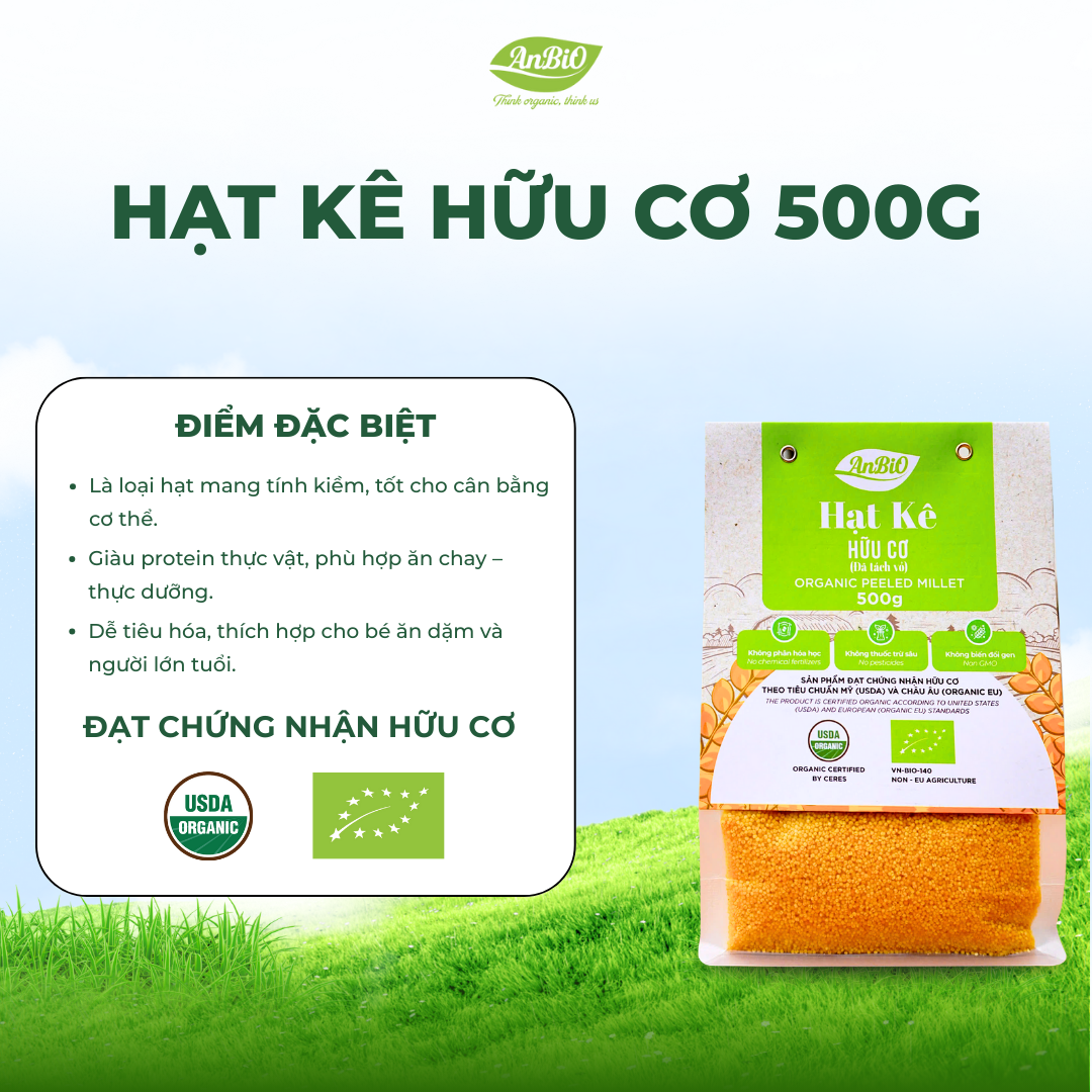 Hạt kê hữu cơ Anbio 500g
