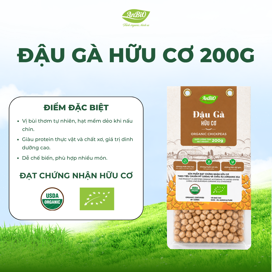Đậu gà hữu cơ Anbio 200g (Gói)