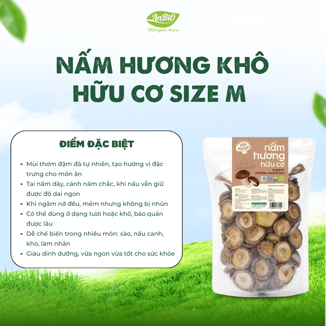 Nấm Hương Khô (M) - Organic - (Gói)