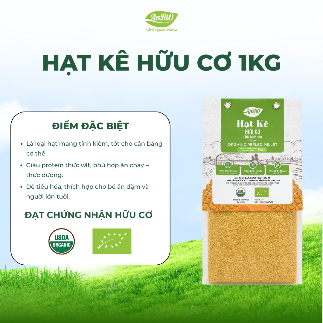 Hạt kê hữu cơ AnBiO 1kg