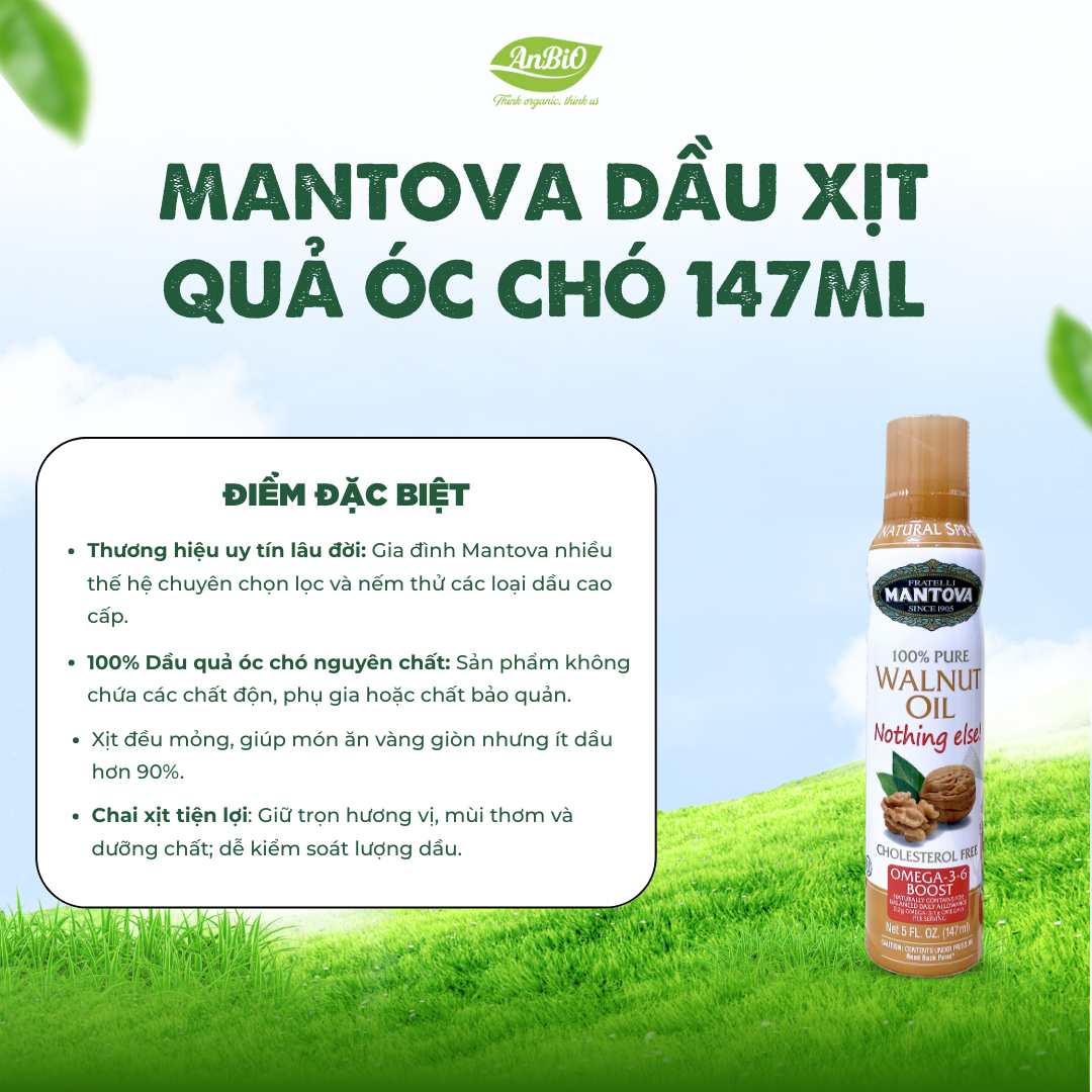 Mantova Dầu xịt quả óc chó 147ml
