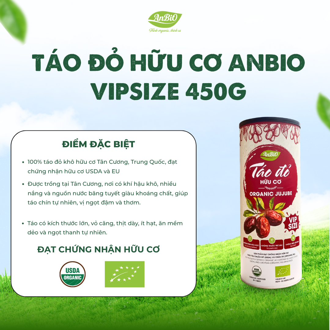 Táo đỏ hữu cơ Anbio SIZE VIP 450g