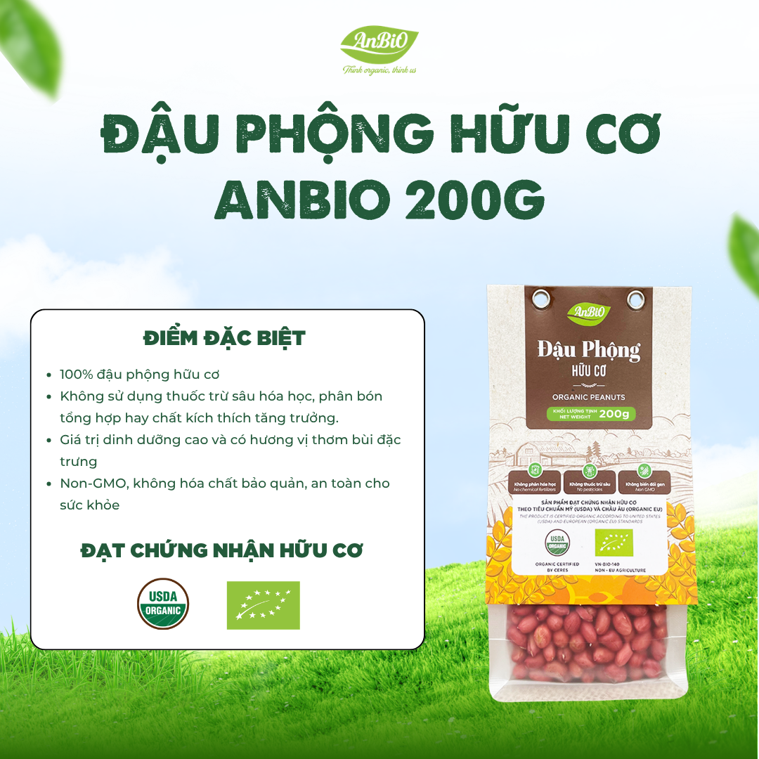 Đậu phộng hữu cơ AnBiO 200g