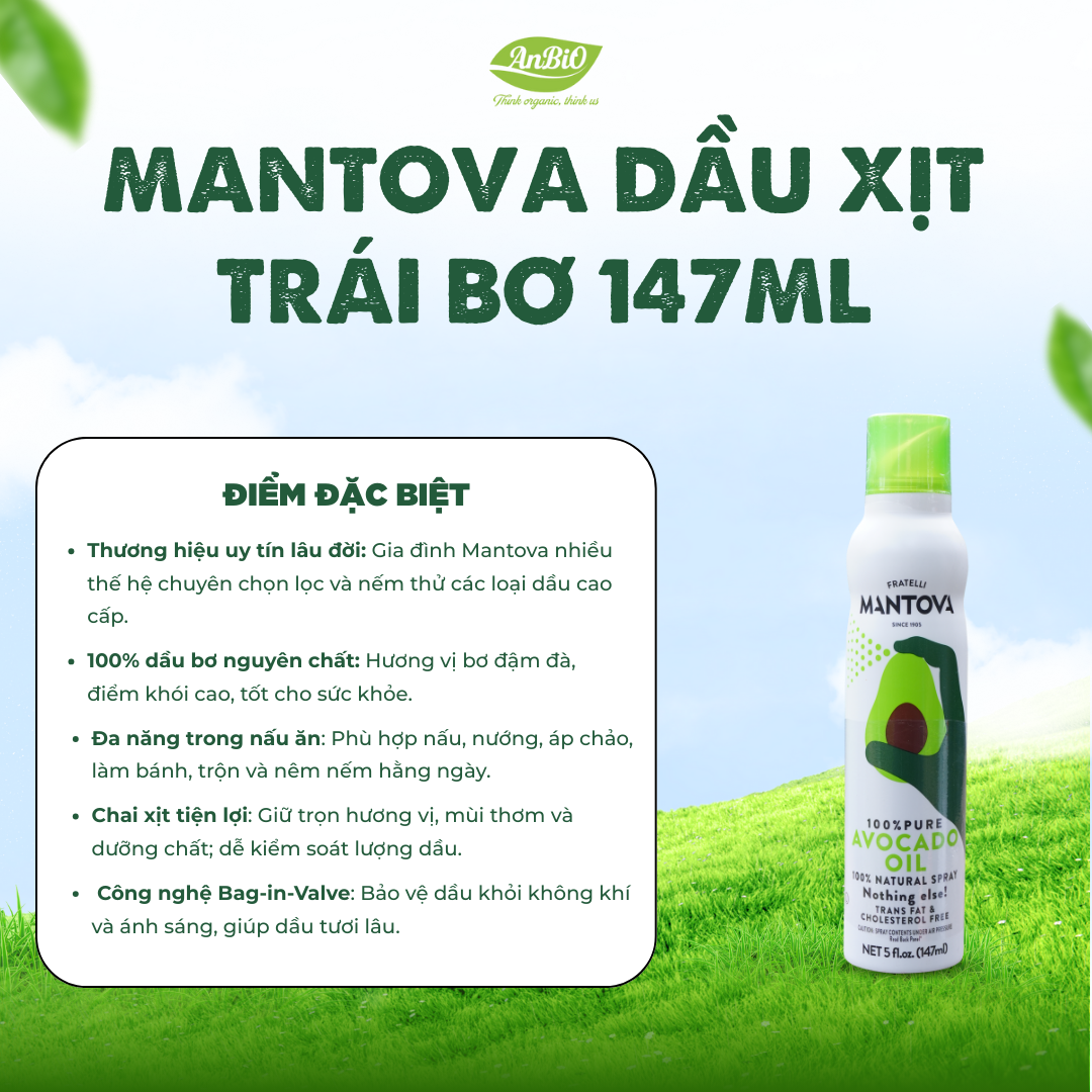Mantova Dầu xịt trái bơ 147ml