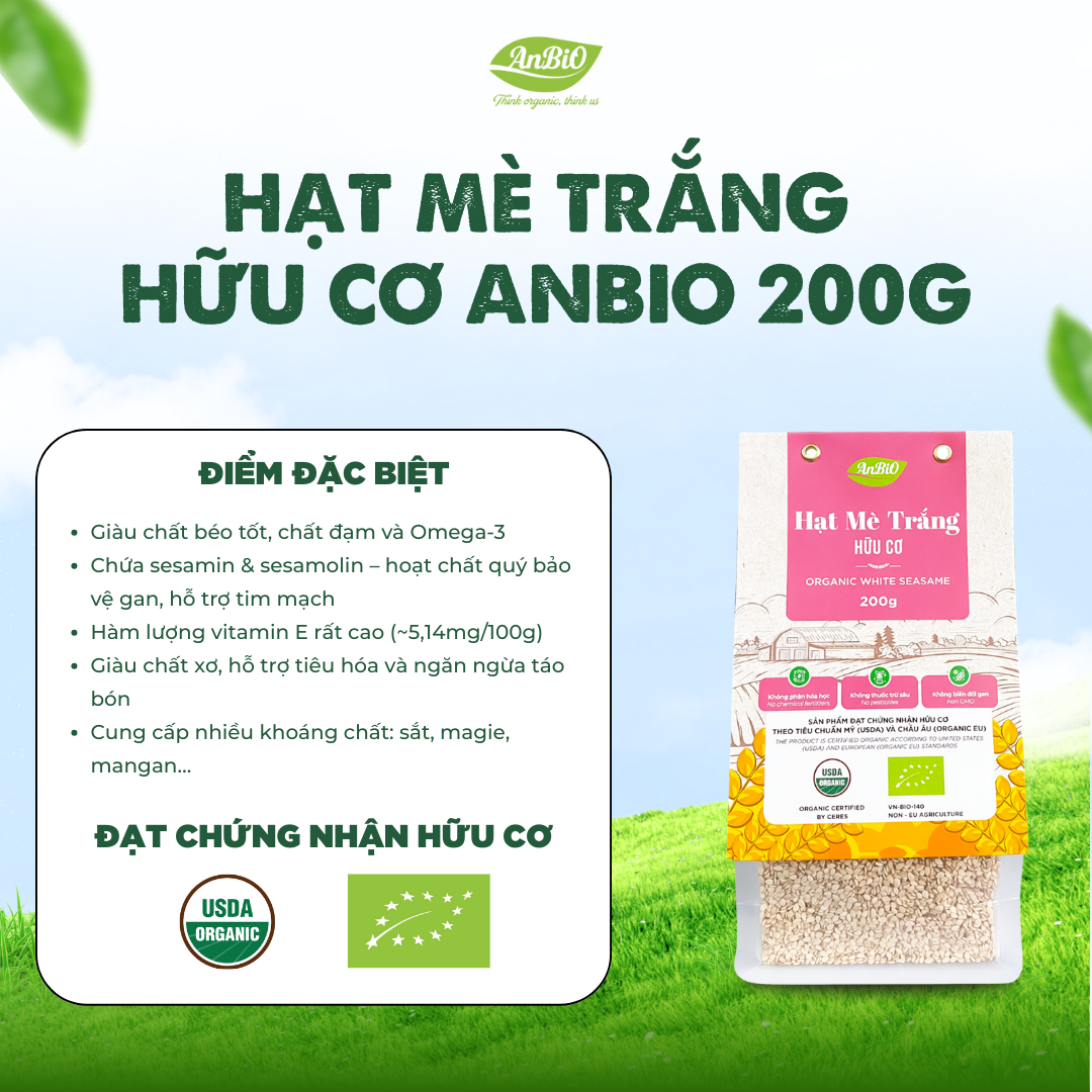 Mè trắng hữu cơ Anbio 200g