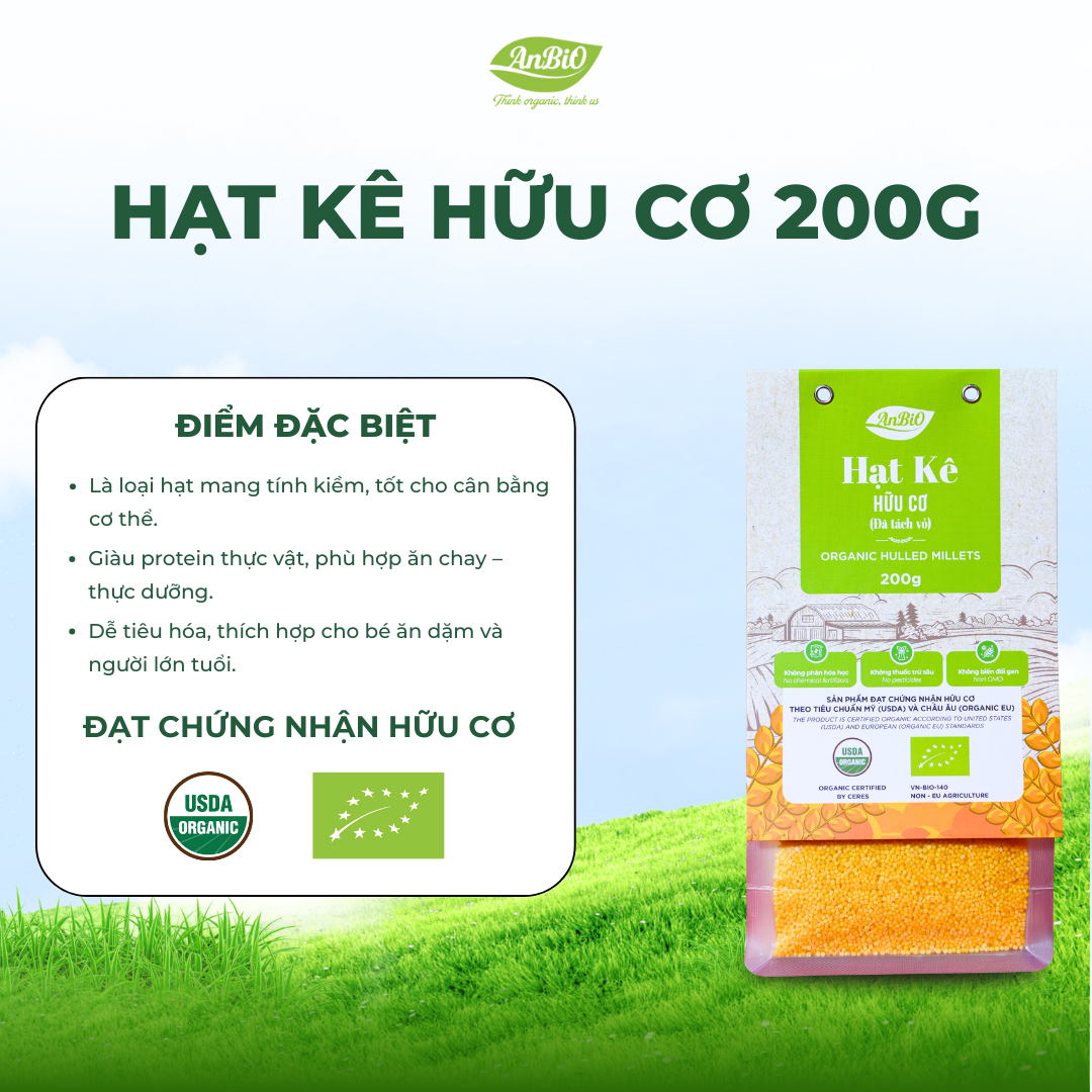Hạt kê hữu cơ Anbio 200g