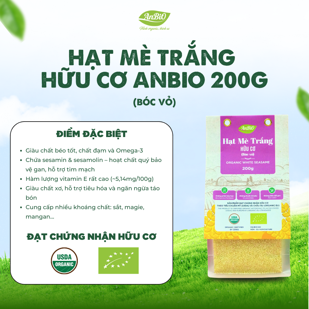 Mè trắng hữu cơ (bóc vỏ) 200g