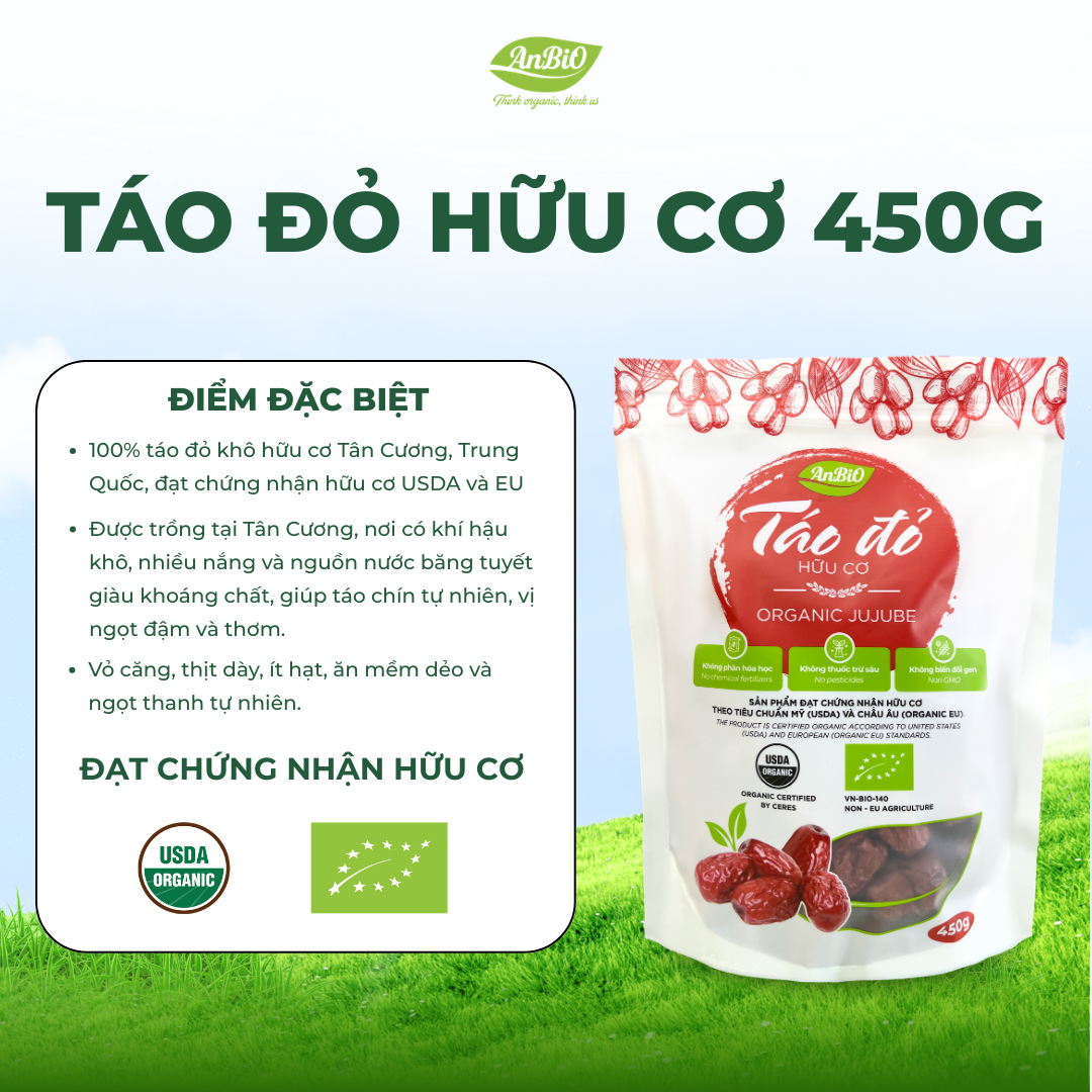 Táo đỏ hữu cơ Anbio 450g