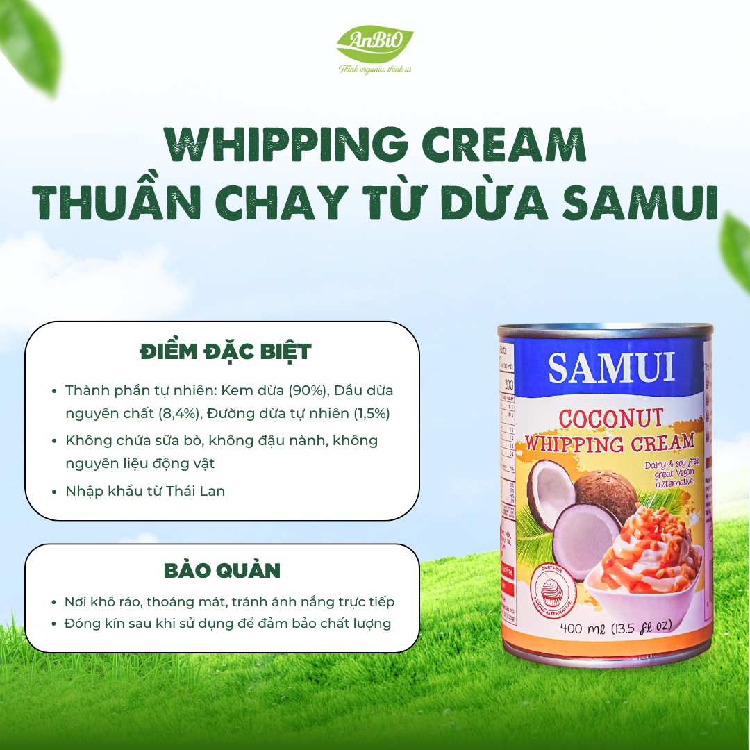 Kem Tươi Thuần Chay Từ Dừa / Samui Coconut Whipping Cream