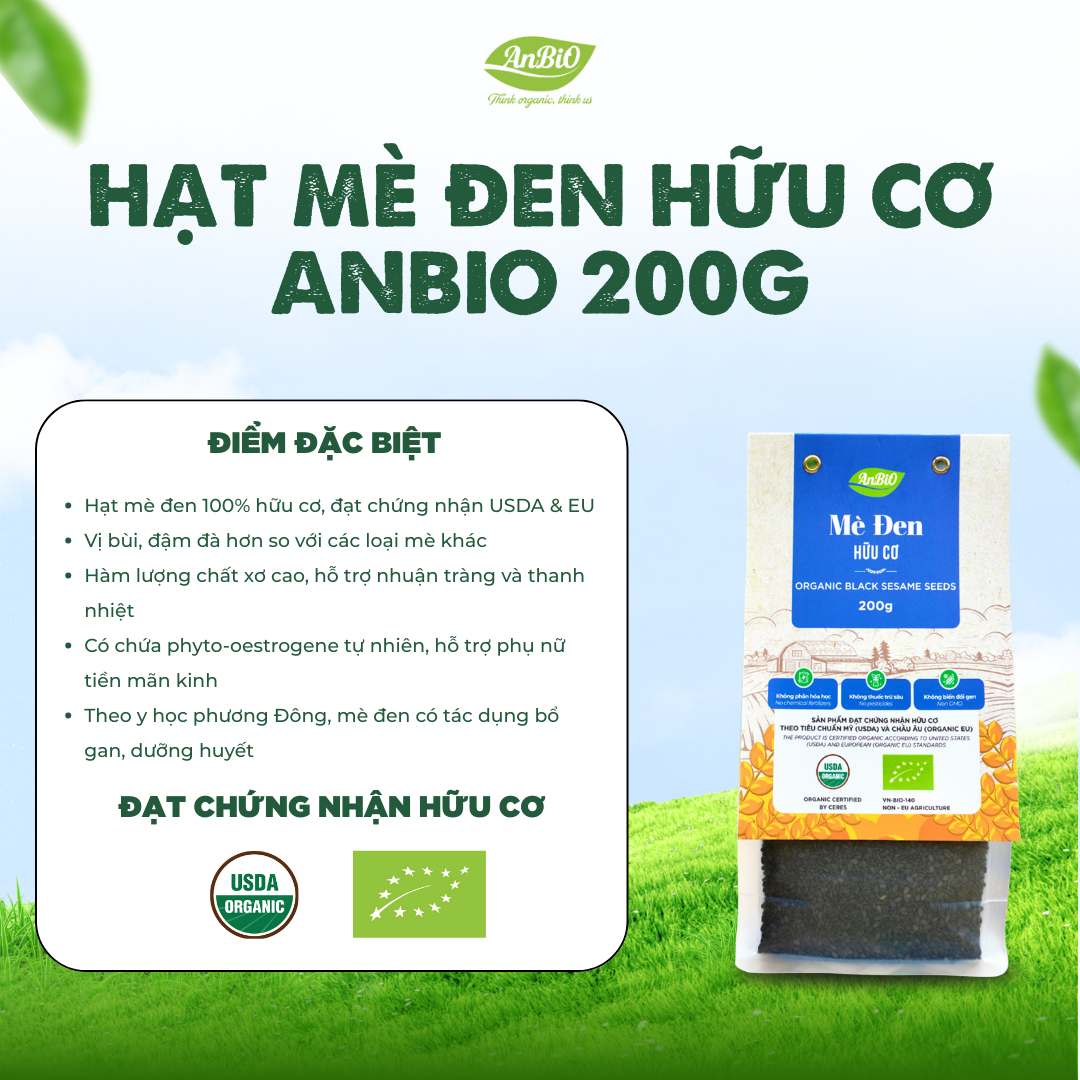 Mè đen hữu cơ AnBiO 200g