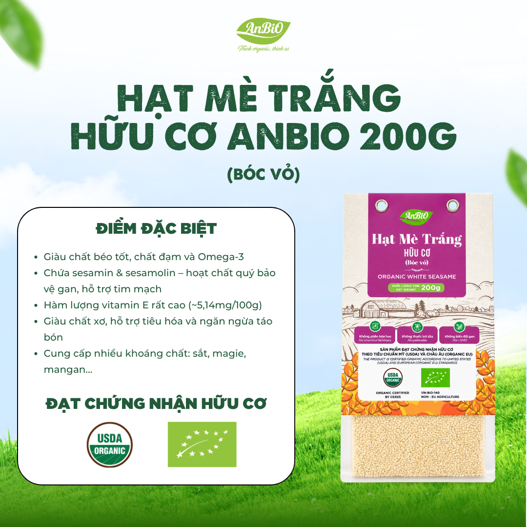 Mè trắng hữu cơ (bóc vỏ) 200g