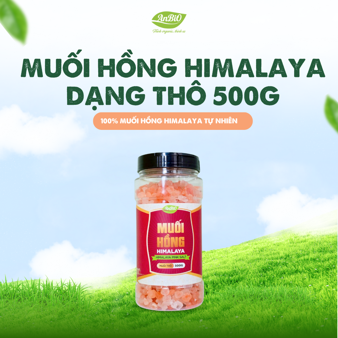 Muối hồng Himalaya Anbio dạng thô 500g