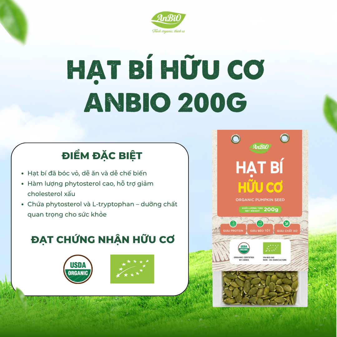 Hạt bí hữu cơ Anbio 200g