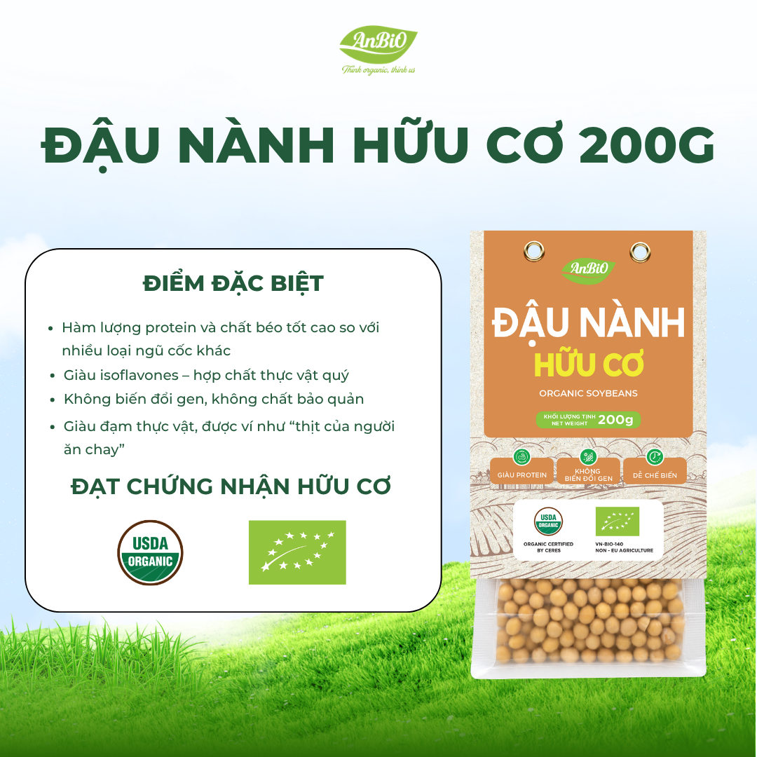 Đậu nành hữu cơ Anbio 200g