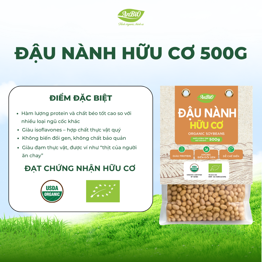 Đậu nành hữu cơ Anbio 500g