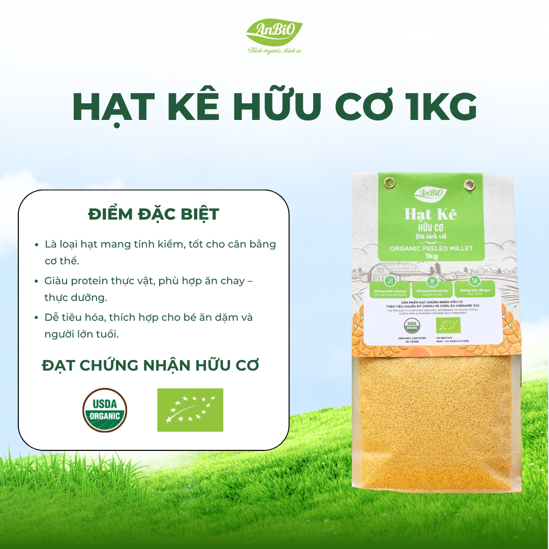 Hạt kê hữu cơ AnBiO 1kg