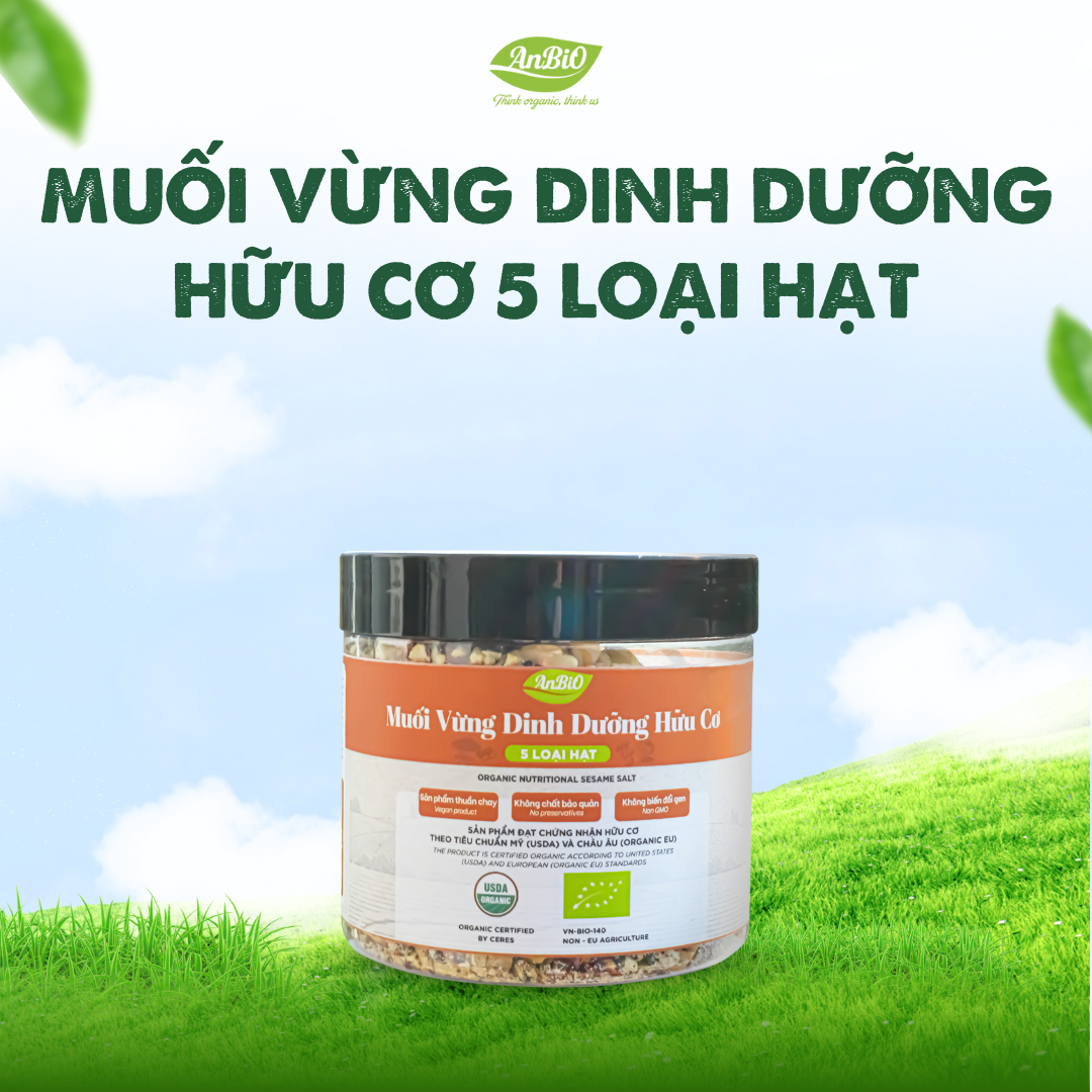 Muối vừng dinh dưỡng hữu cơ 5 loại hạt