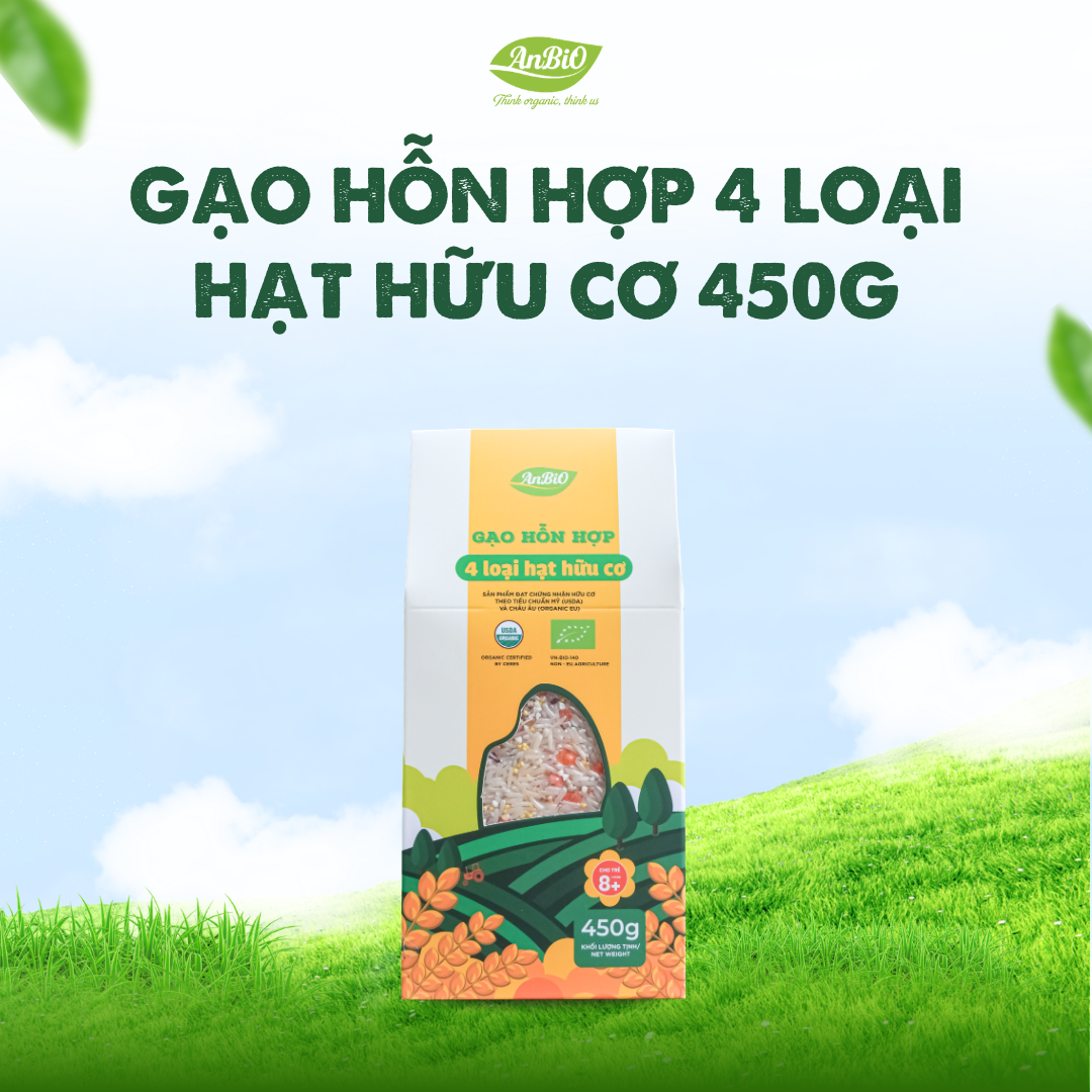 Gạo hỗn hợp 4 loại hạt hữu cơ