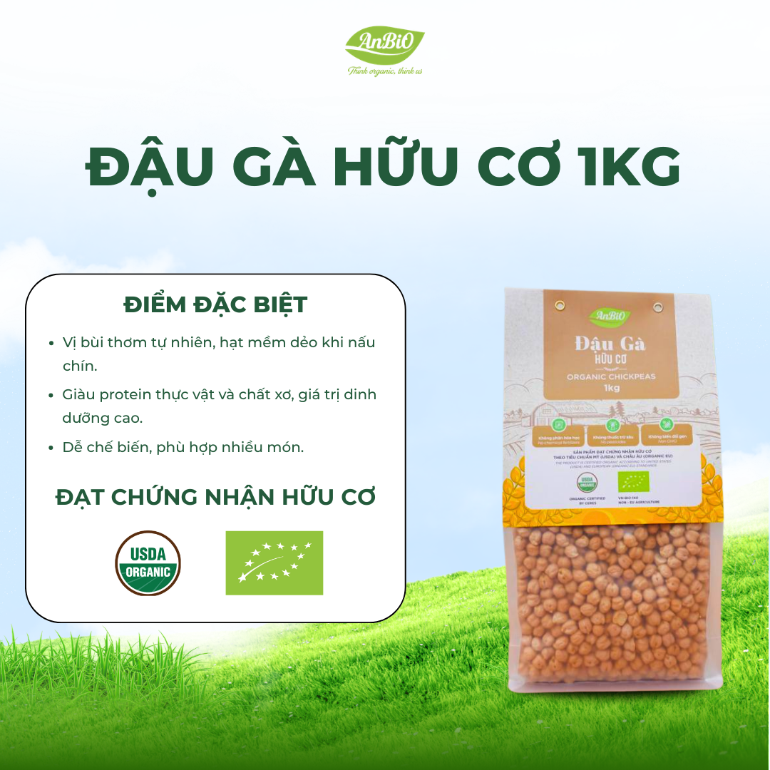 Đậu gà hữu cơ Anbio 1kg