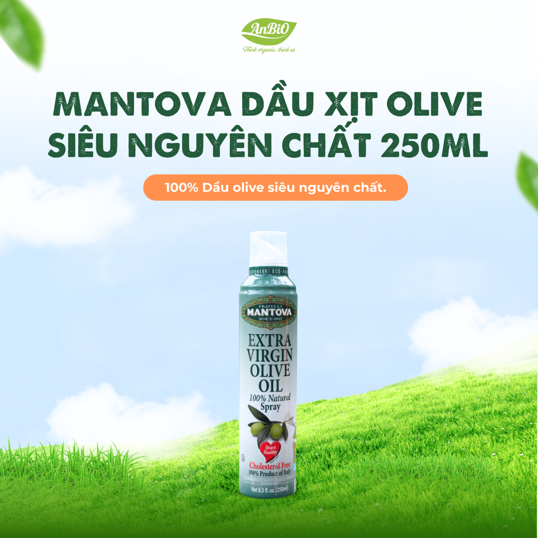 Mantova Dầu xịt Olive siêu nguyên chất 250ml