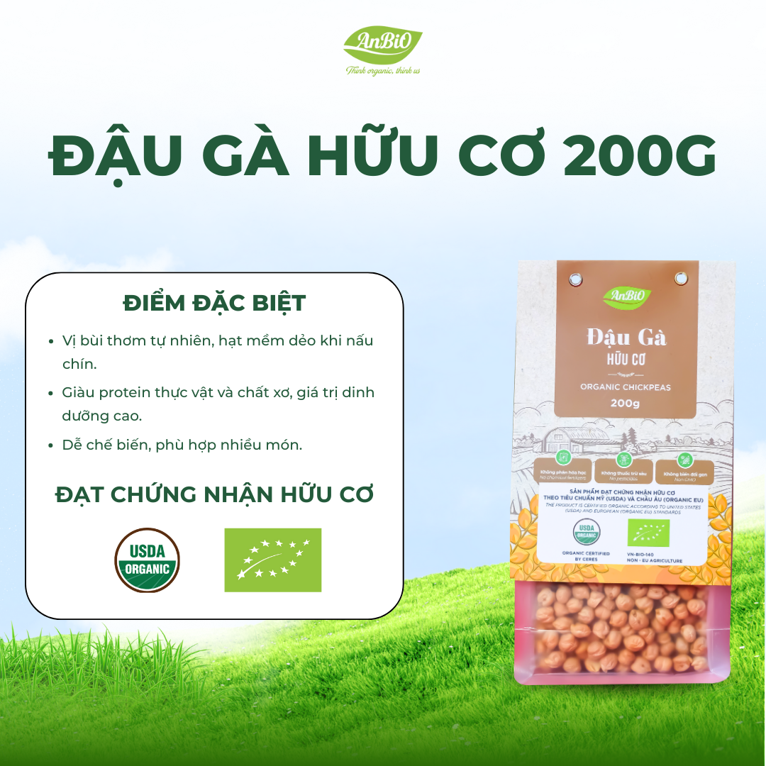 Đậu gà hữu cơ Anbio 200g (Gói)