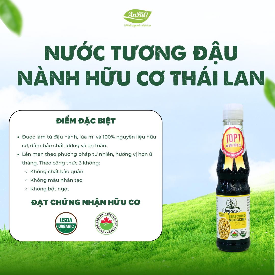 Nước tương đậu nành hữu cơ Thái Lan (xì dầu) 300ml