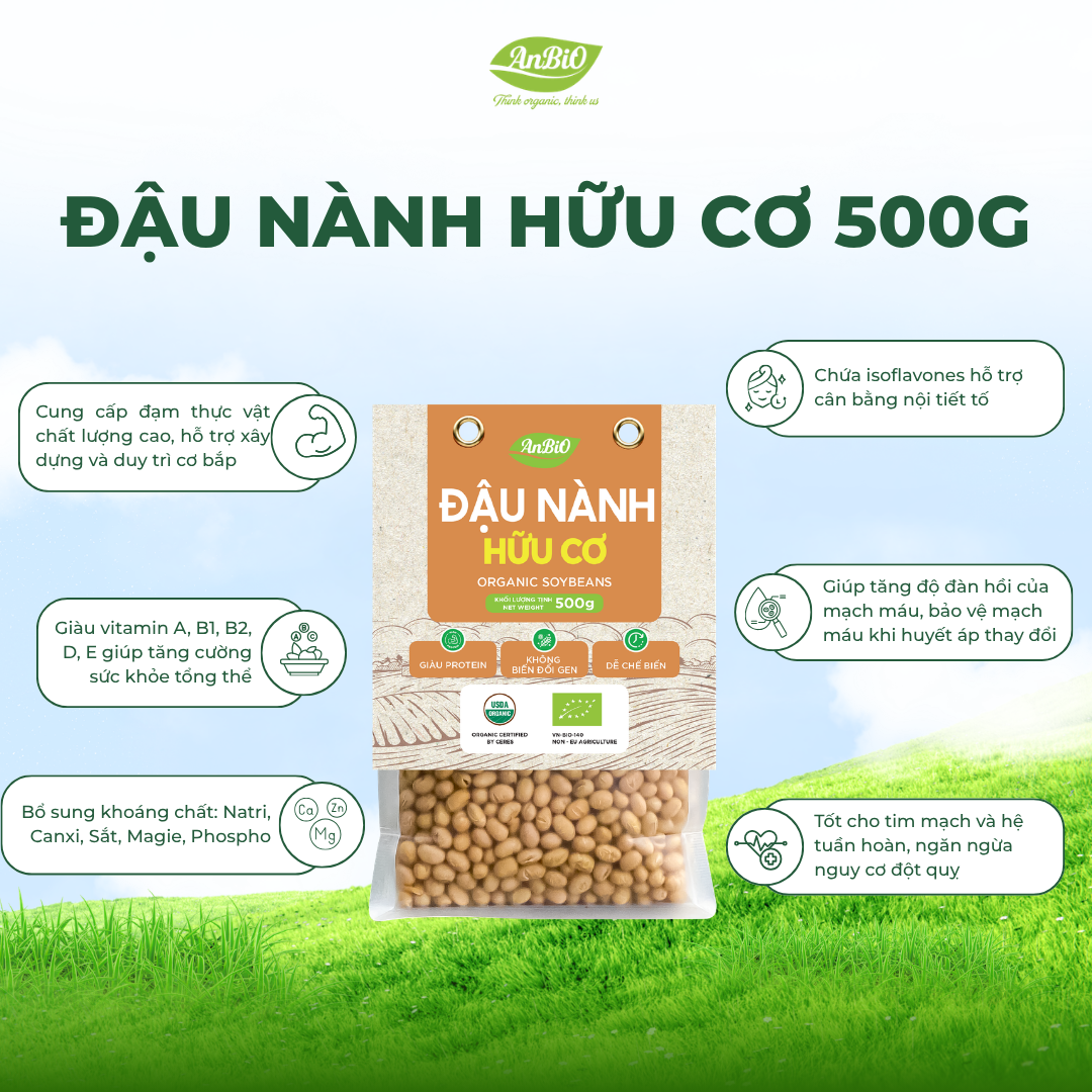 Đậu nành hữu cơ Anbio 500g