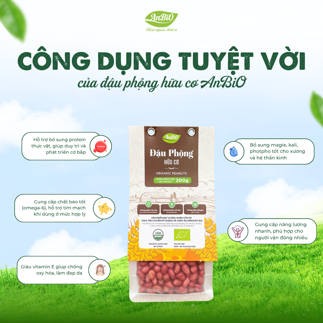 Đậu phộng hữu cơ AnBiO 200g