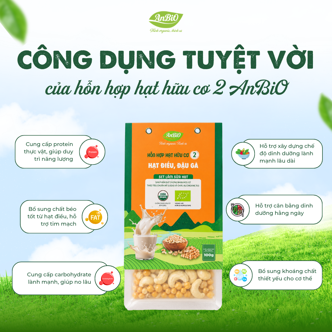 Hỗn hợp hạt hữu cơ số 2 ( Hạt điều - Đậu gà)