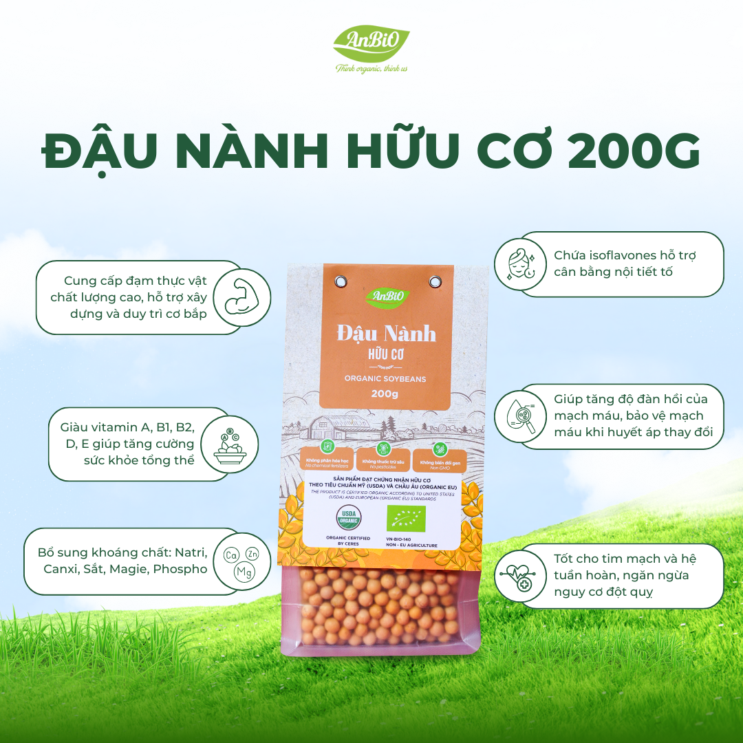 Đậu nành hữu cơ Anbio 200g