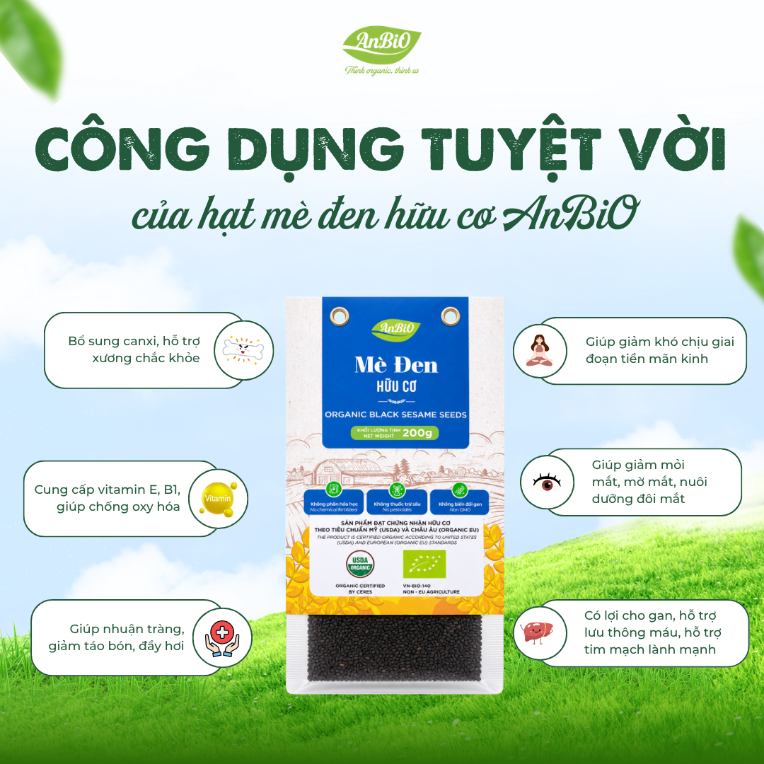 Mè đen hữu cơ AnBiO 200g