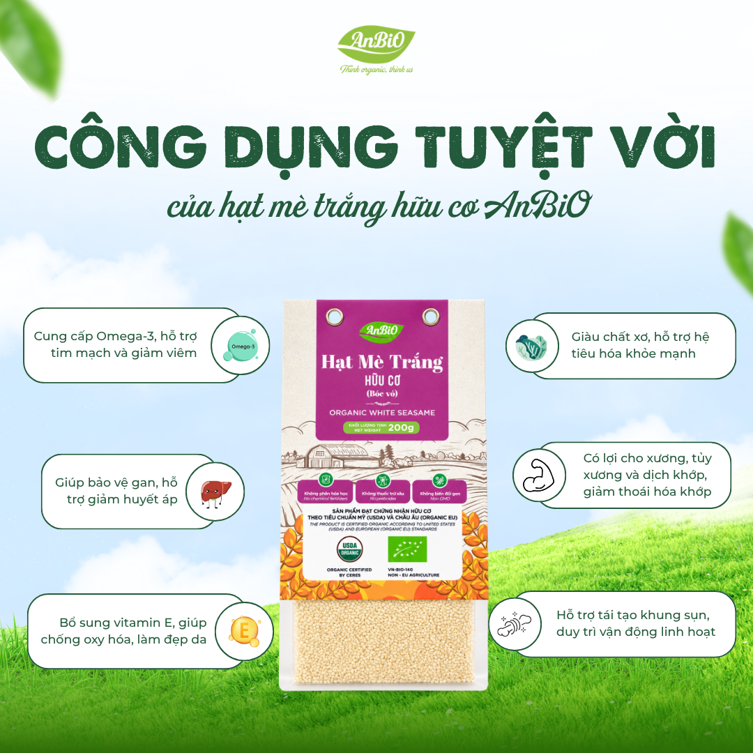 Mè trắng hữu cơ (bóc vỏ) 200g