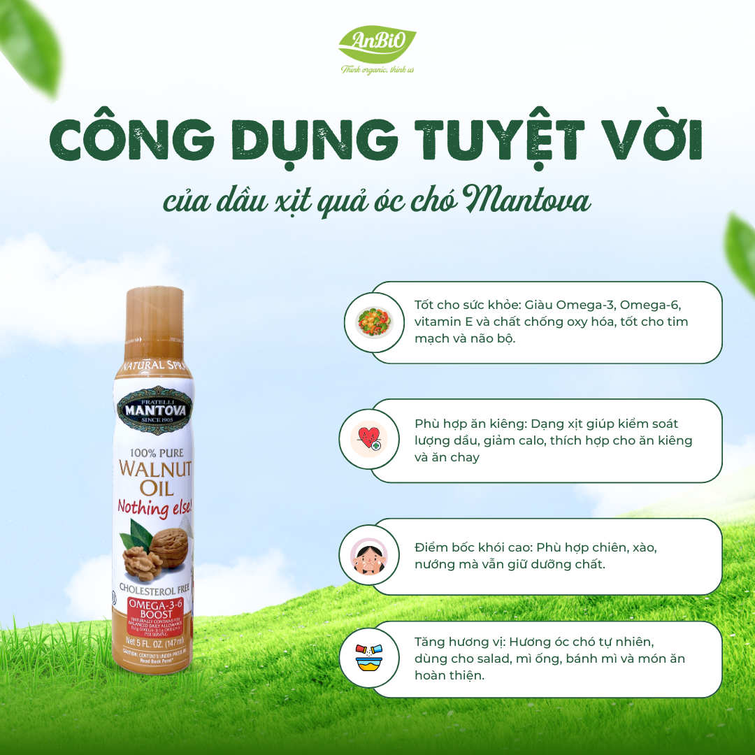 Mantova Dầu xịt quả óc chó 147ml