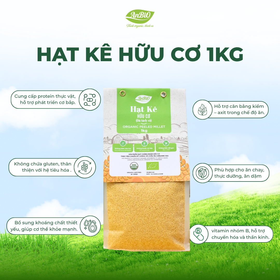 Hạt kê hữu cơ AnBiO 1kg
