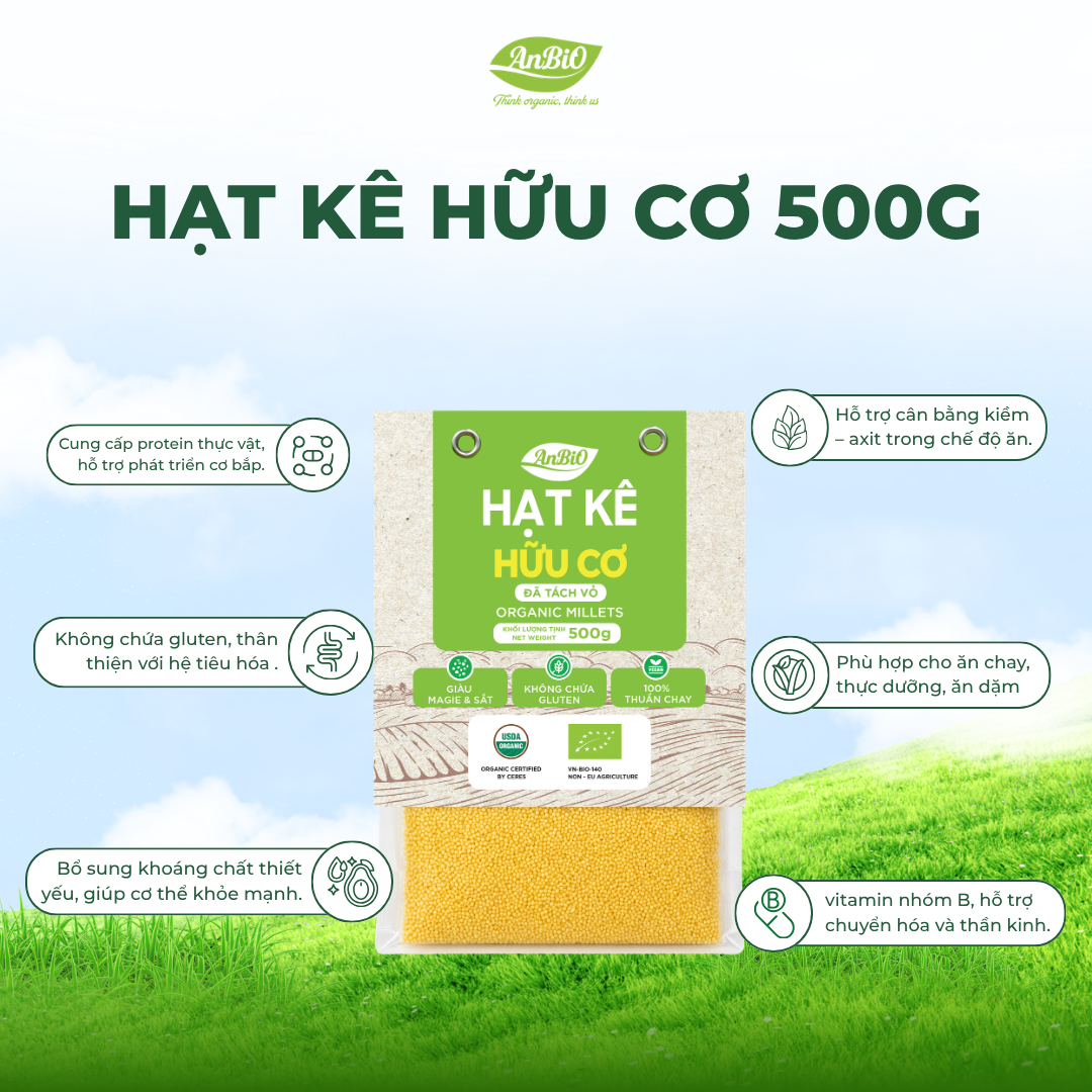 Hạt kê hữu cơ Anbio 500g