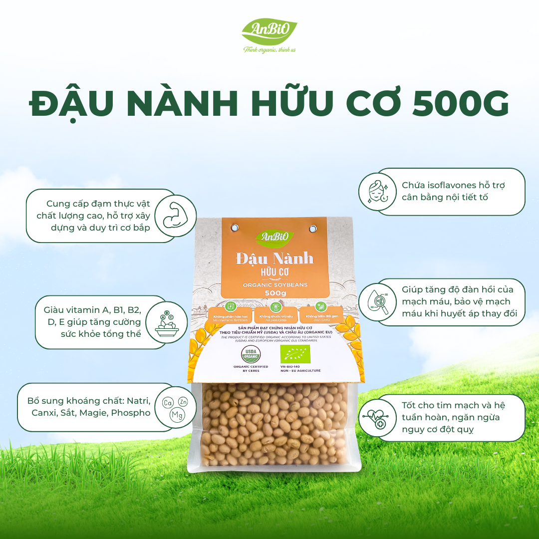 Đậu nành hữu cơ Anbio 500g