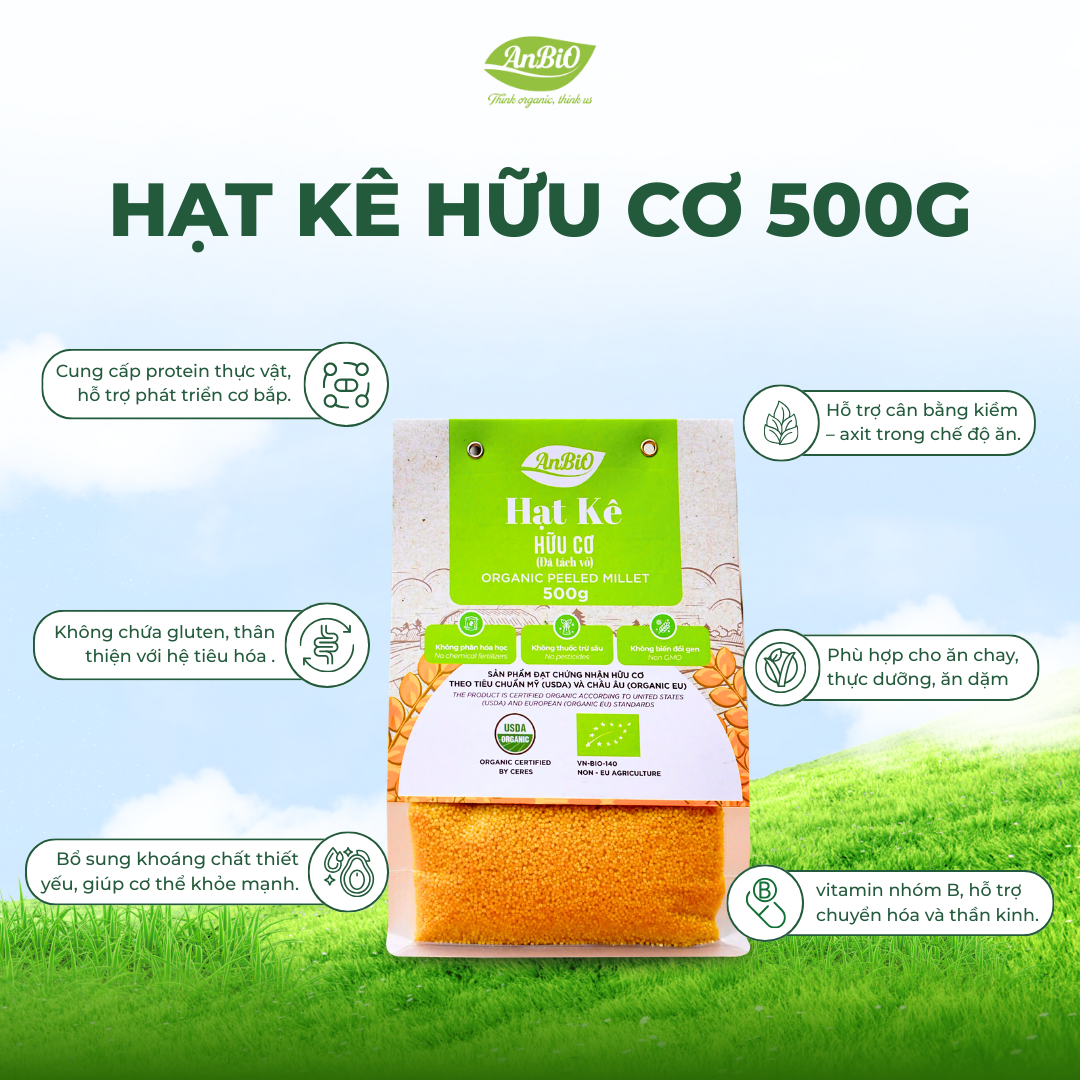 Hạt kê hữu cơ Anbio 500g