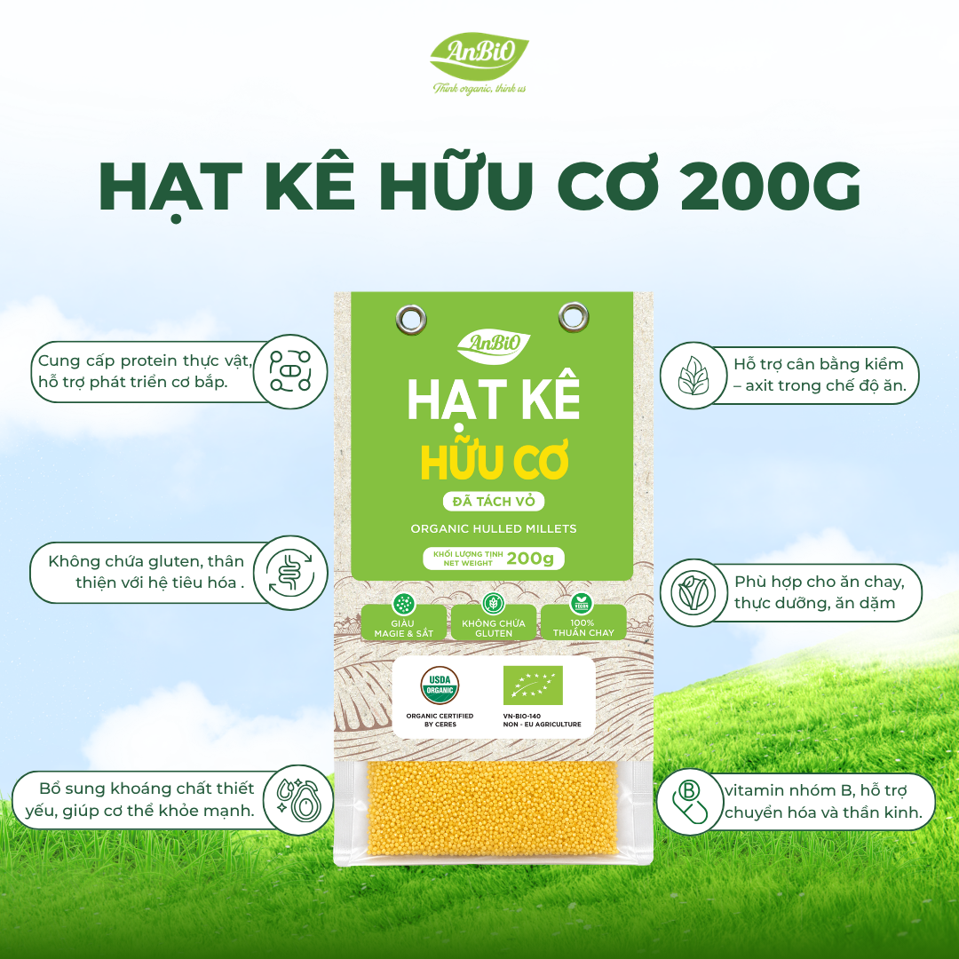 Hạt kê hữu cơ Anbio 200g