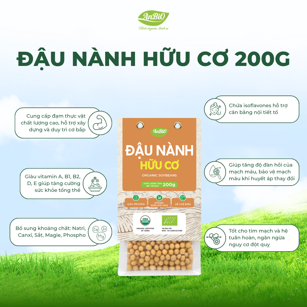 Đậu nành hữu cơ Anbio 200g