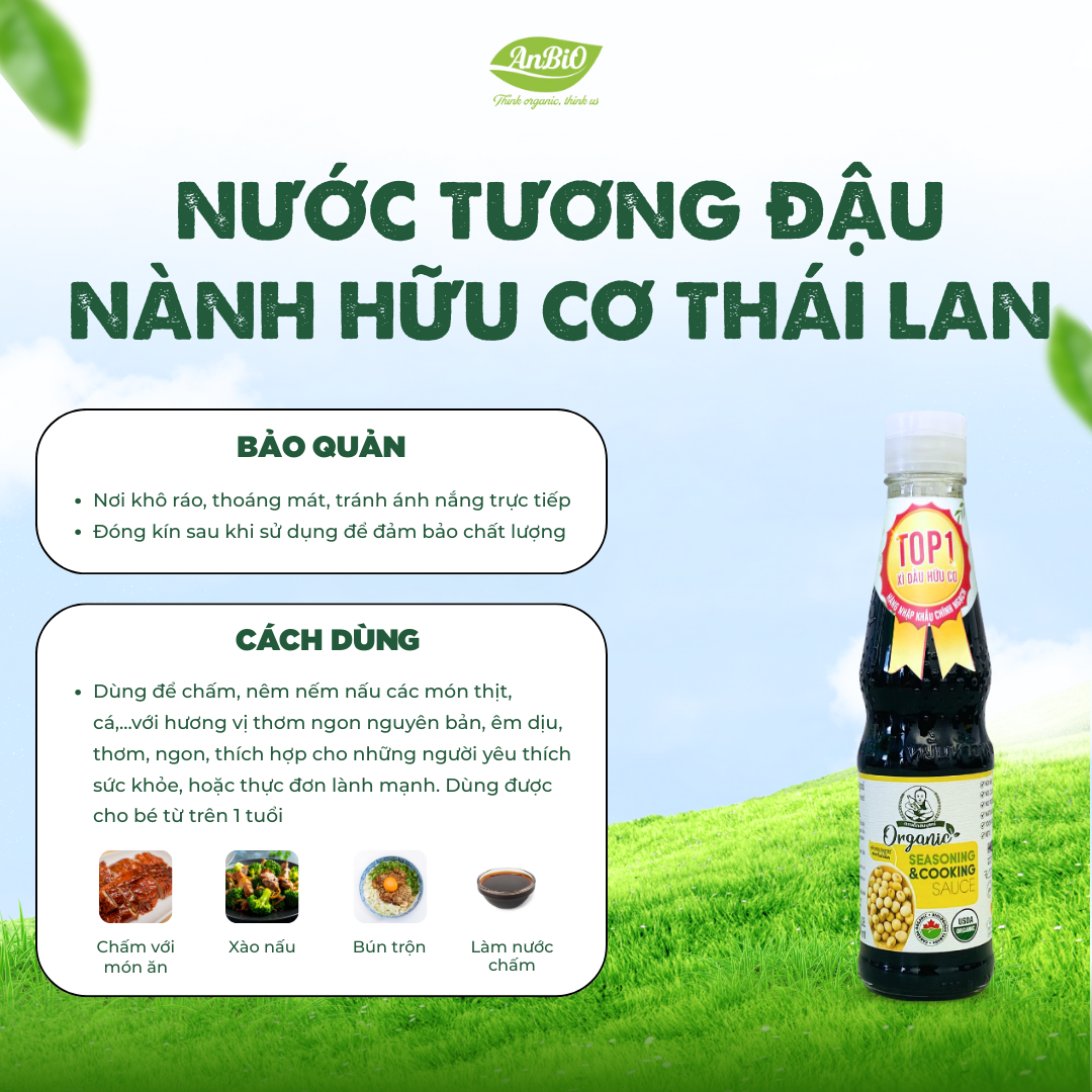 Nước tương đậu nành hữu cơ Thái Lan (xì dầu) 300ml