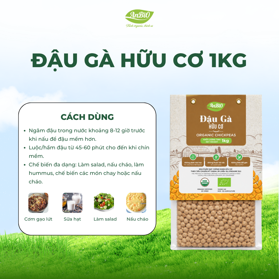 Đậu gà hữu cơ Anbio 1kg