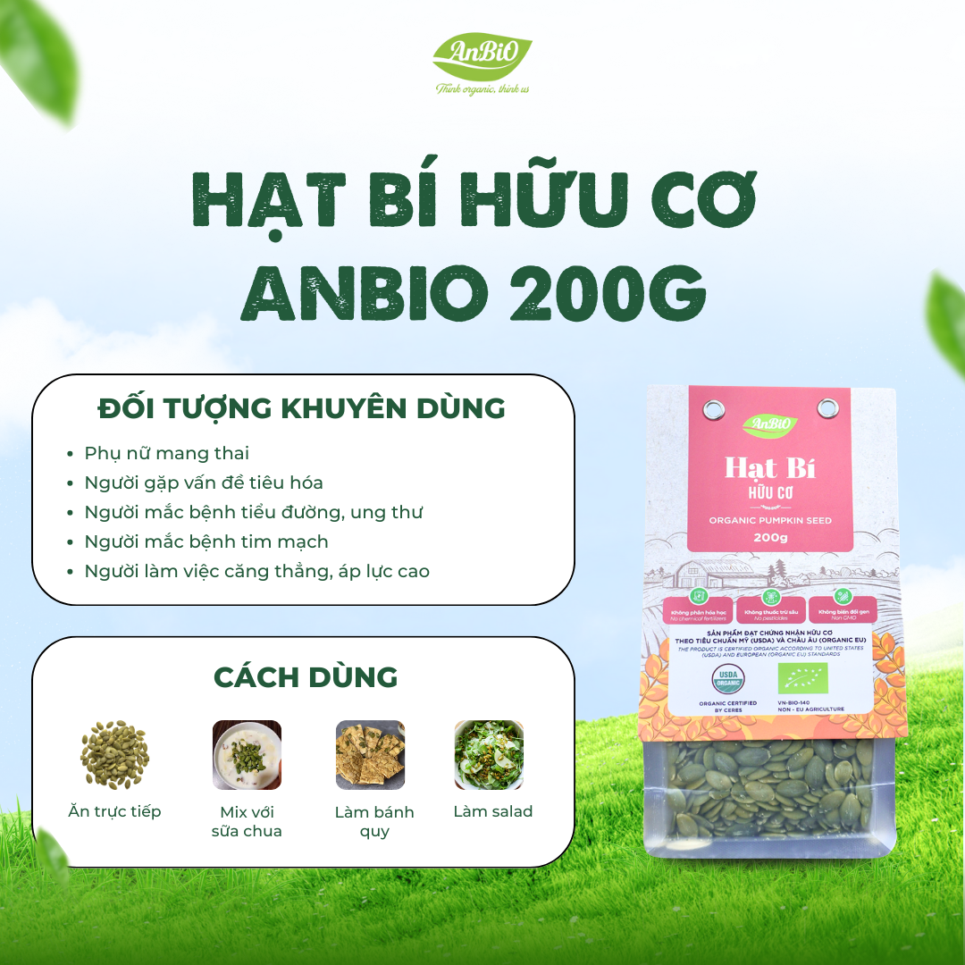Hạt bí hữu cơ Anbio 200g