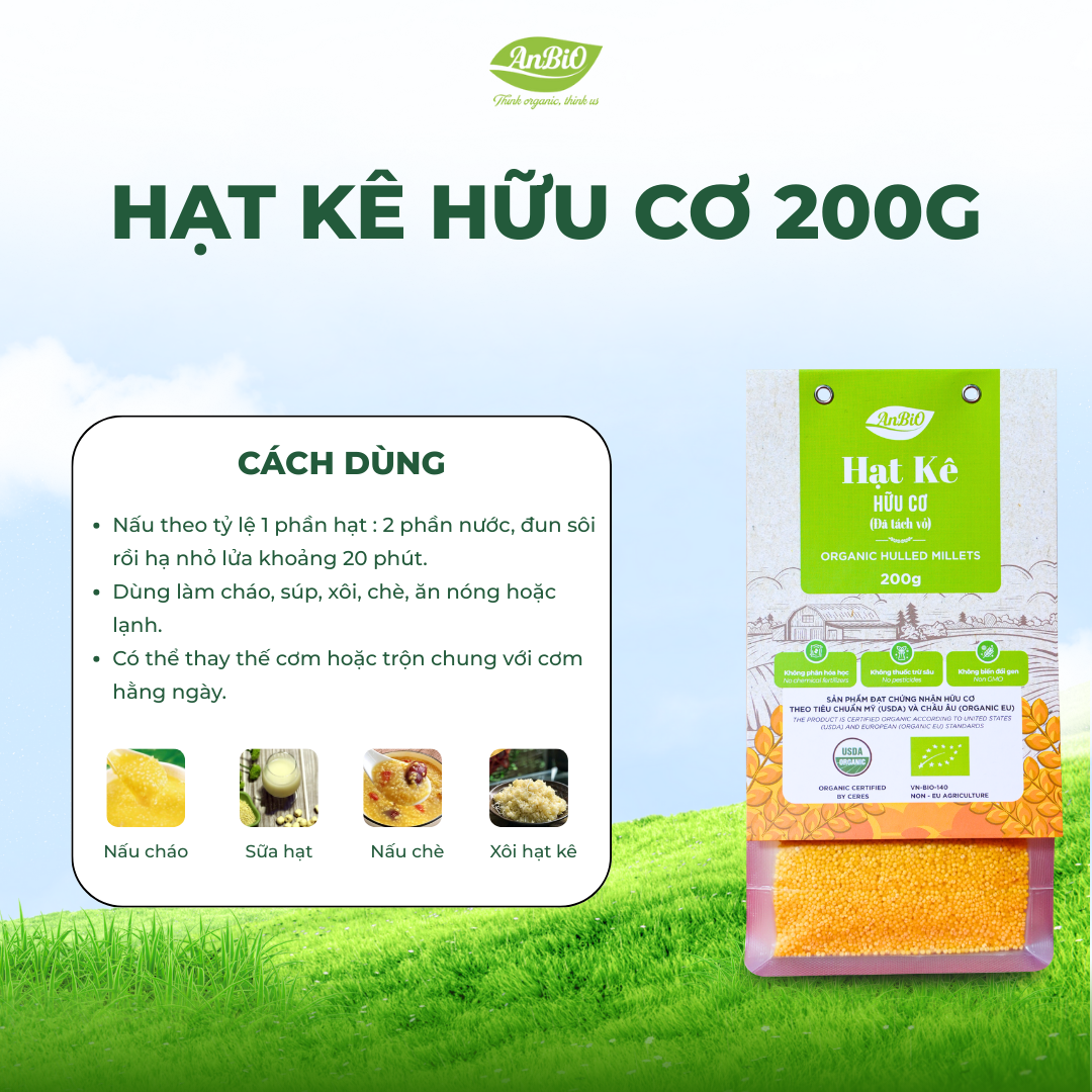 Hạt kê hữu cơ Anbio 200g