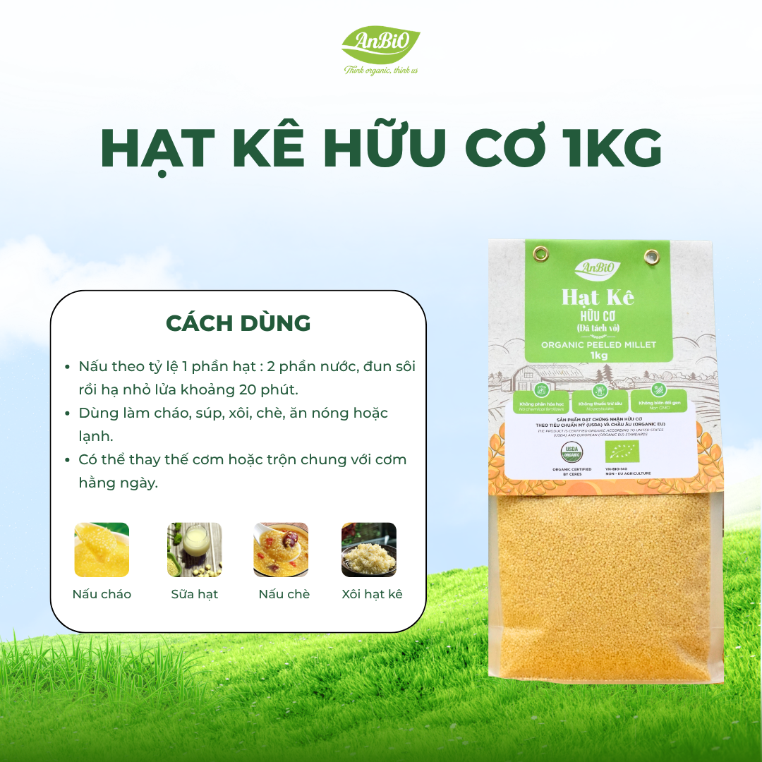 Hạt kê hữu cơ AnBiO 1kg