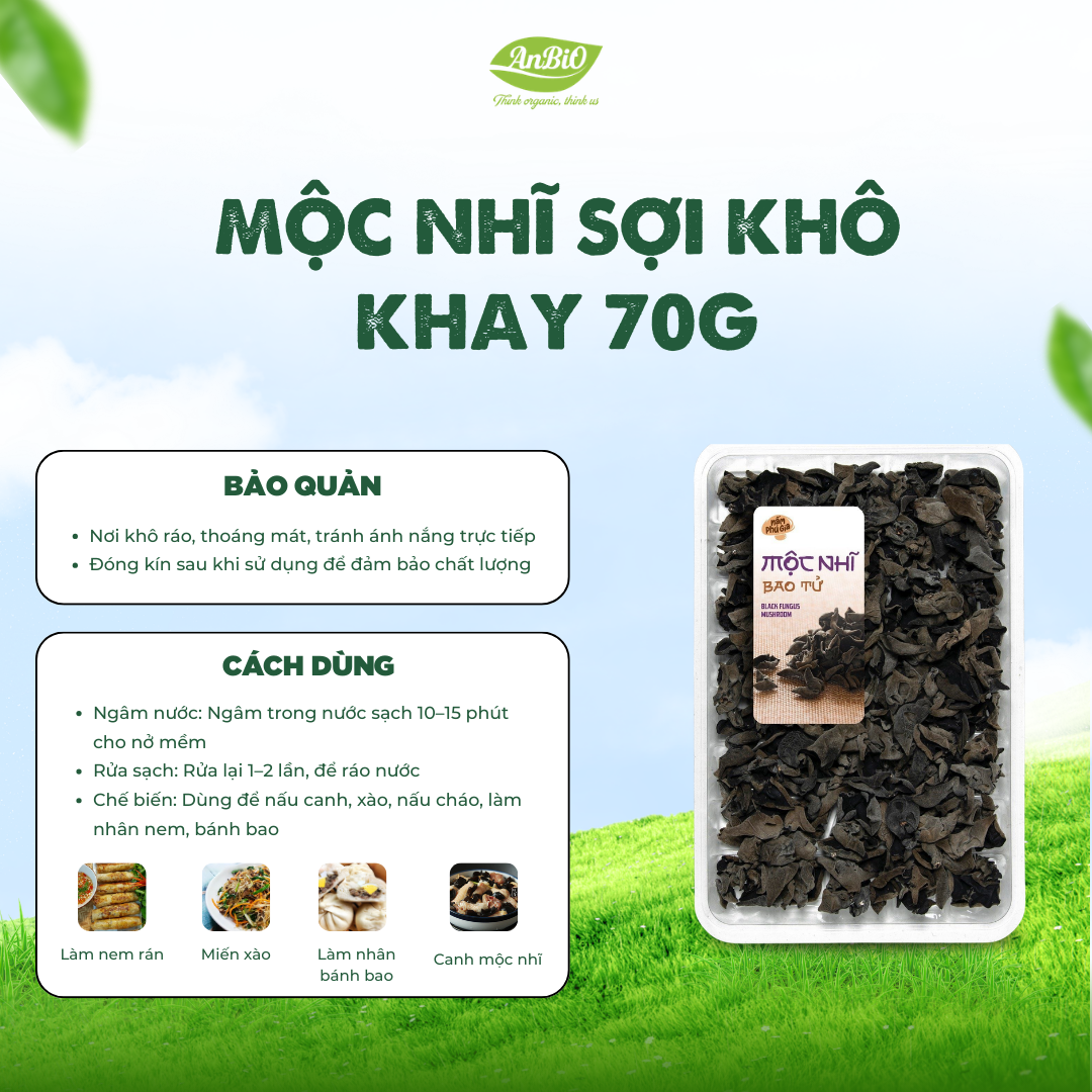 Mộc Nhĩ bao tử khay 70g/200g