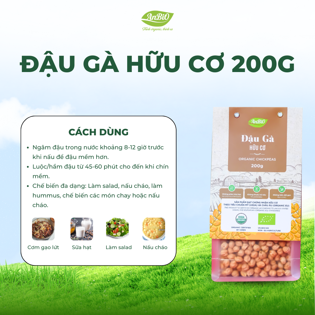 Đậu gà hữu cơ Anbio 200g (Gói)